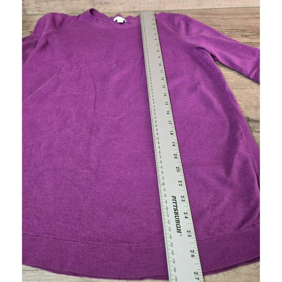 J Jill Purple Sweater Tunic Small Cotton Blend w Long Multicolor Fringed Scarf - Picture 11 of 14